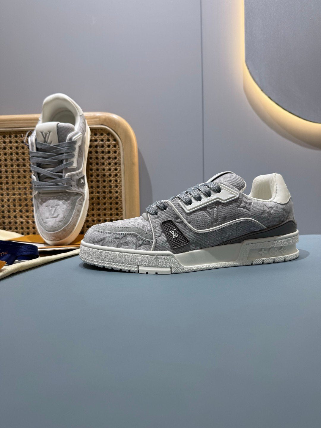 Sneakers Trainer Denim 'Denim Gris Clair' — vue 15