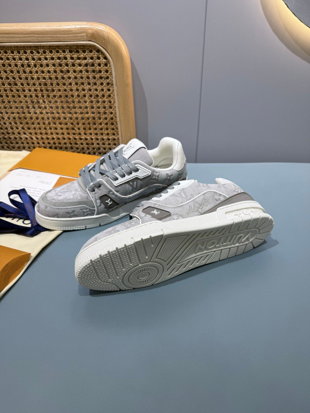 Sneakers Trainer Denim 'Denim Gris Clair' — vue 24