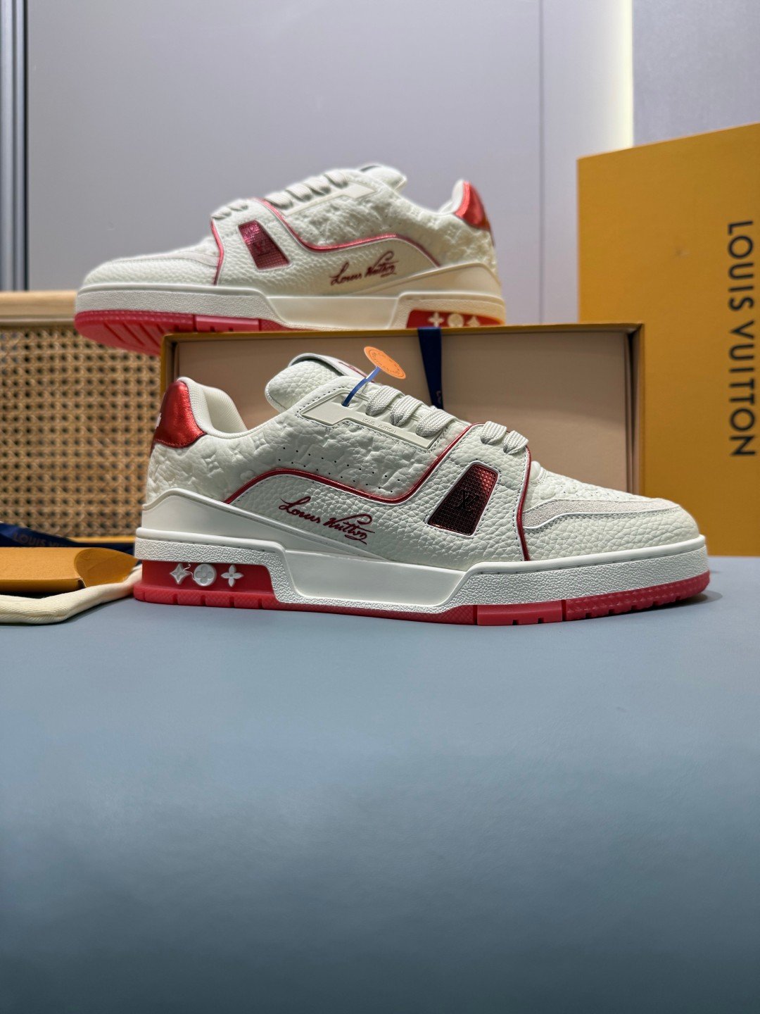 Sneakers Trainer 'Blanc Rouge Liseré' — vue 21