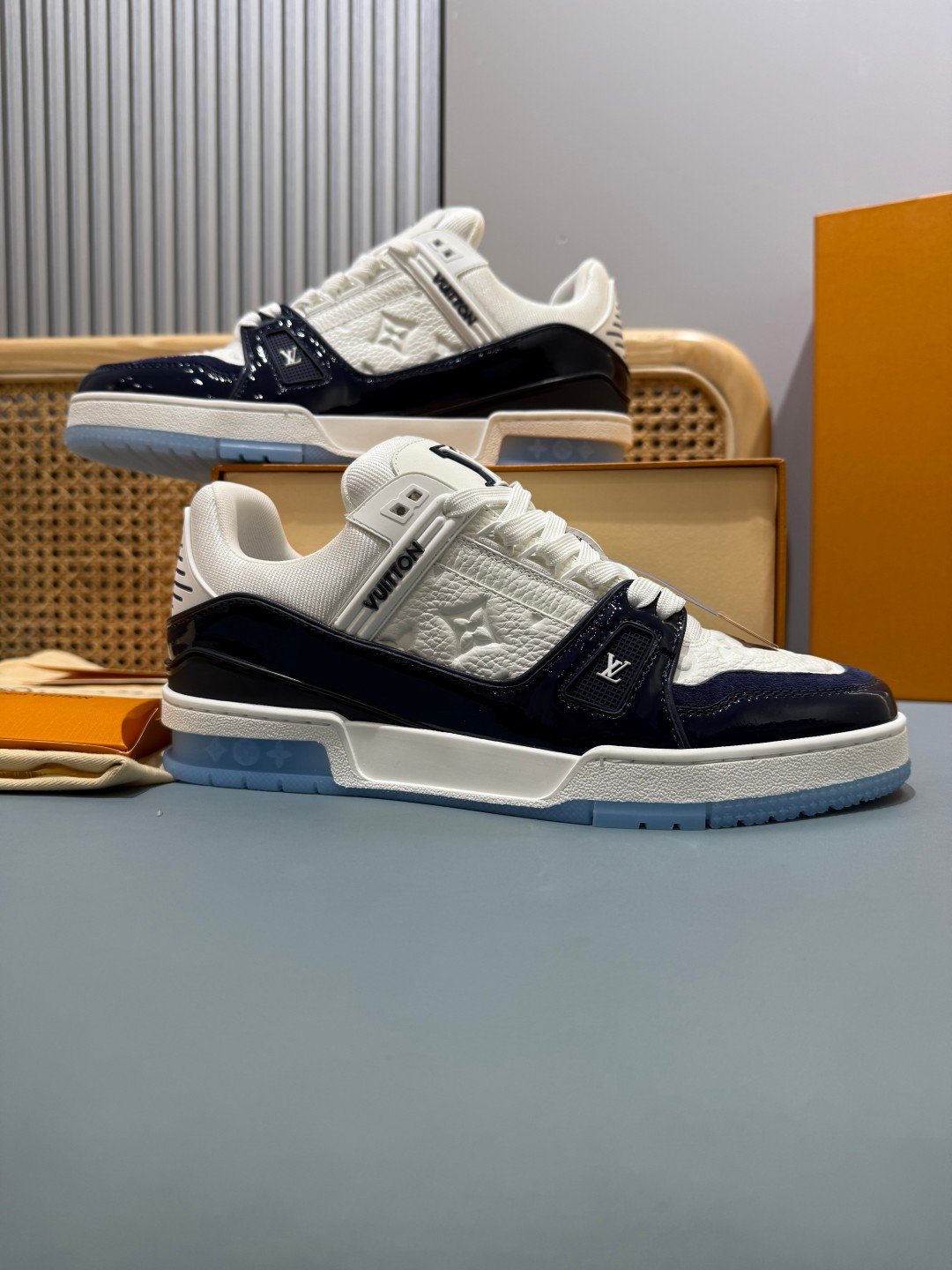 Sneakers Trainer 'Blanc Bleu Nuit' — vue 21