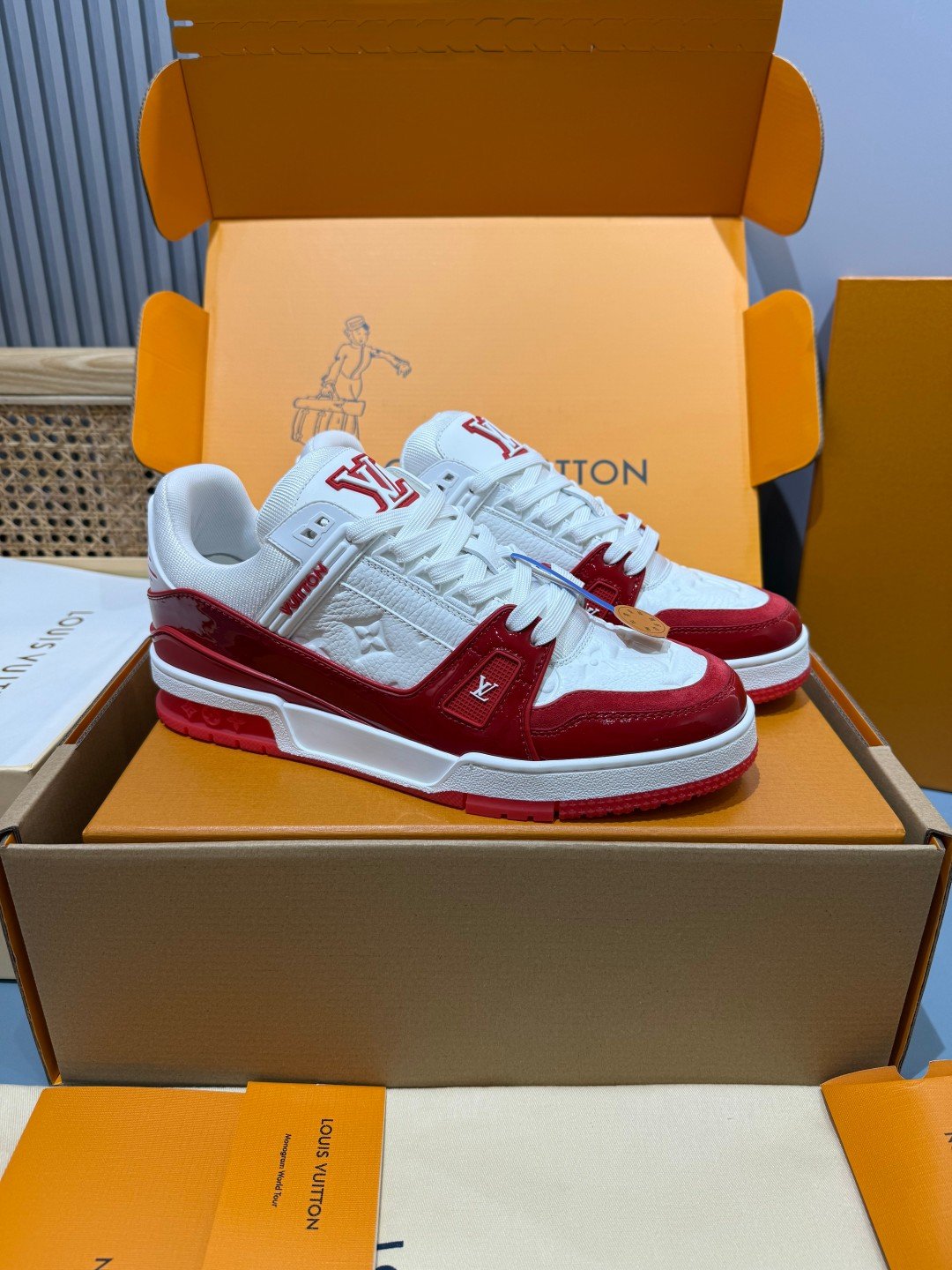 Sneakers Trainer 'Blanc Rouge Vif'