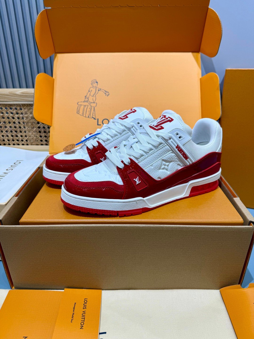 Sneakers Trainer 'Blanc Rouge Vif' — vue 4
