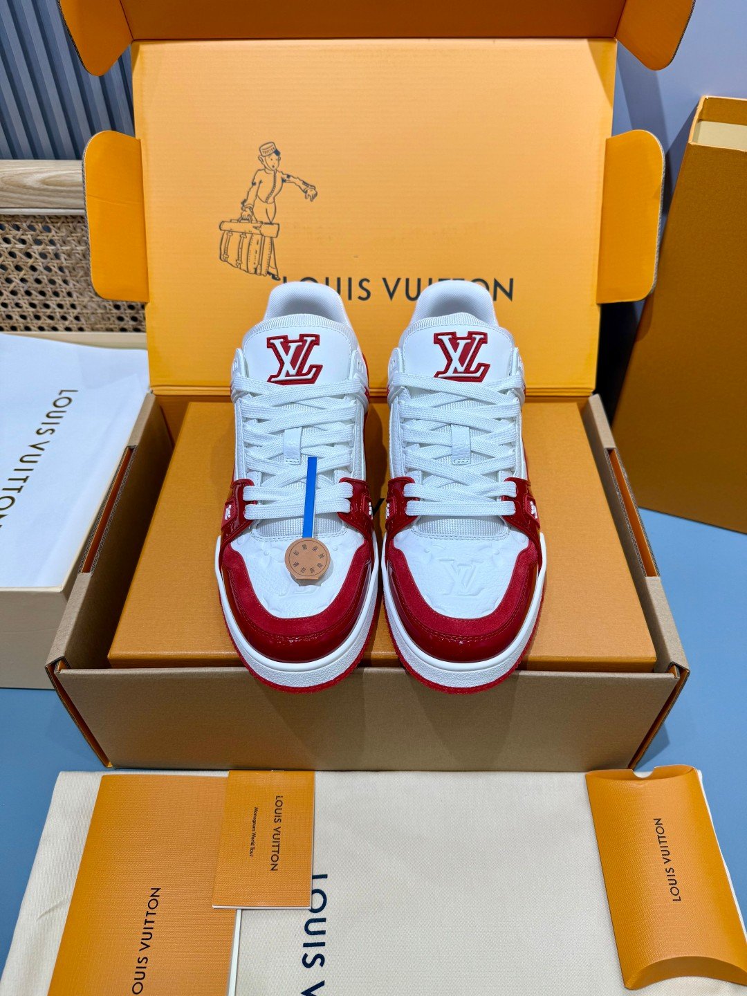 Sneakers Trainer 'Blanc Rouge Vif' — vue 5