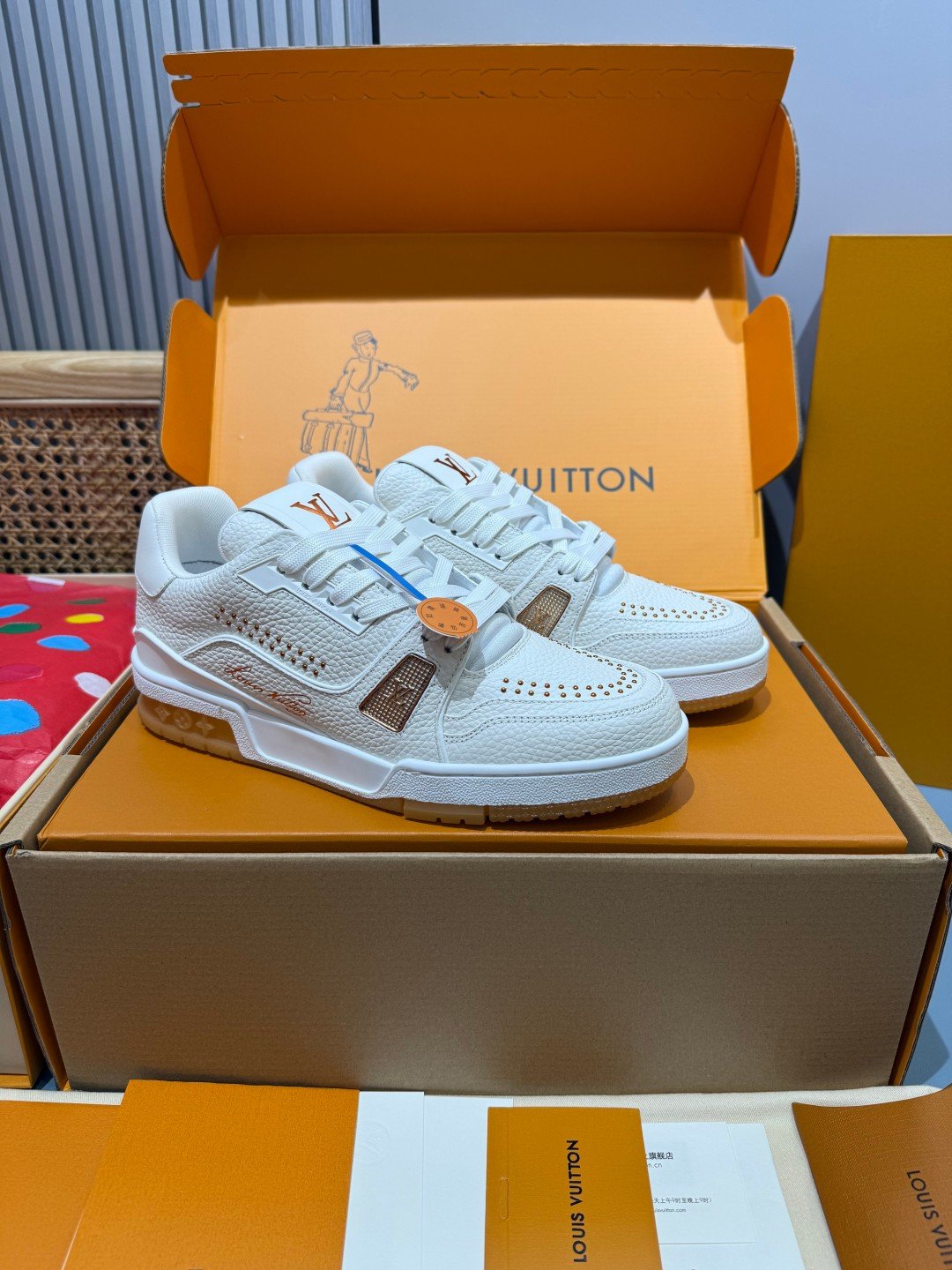 Sneakers Trainer 'Blanc Camel'