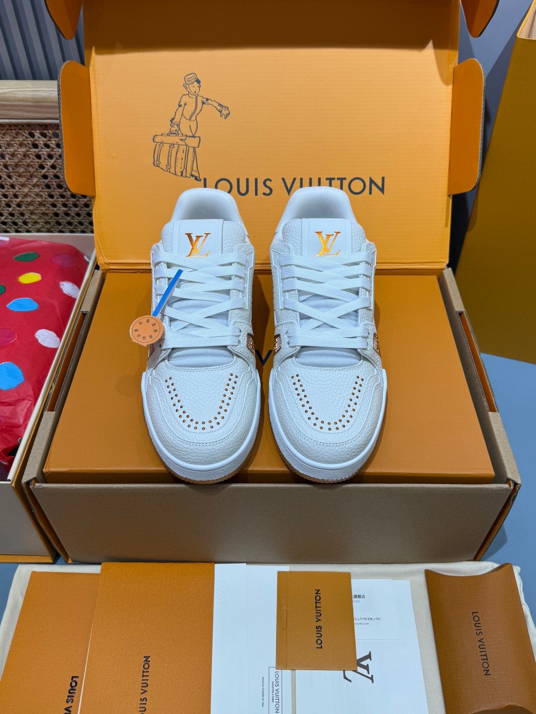 Sneakers Trainer 'Blanc Camel' — vue 5