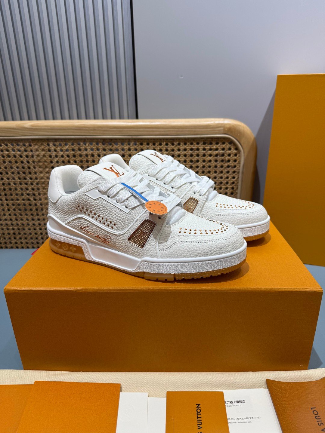 Sneakers Trainer 'Blanc Camel' — vue 18
