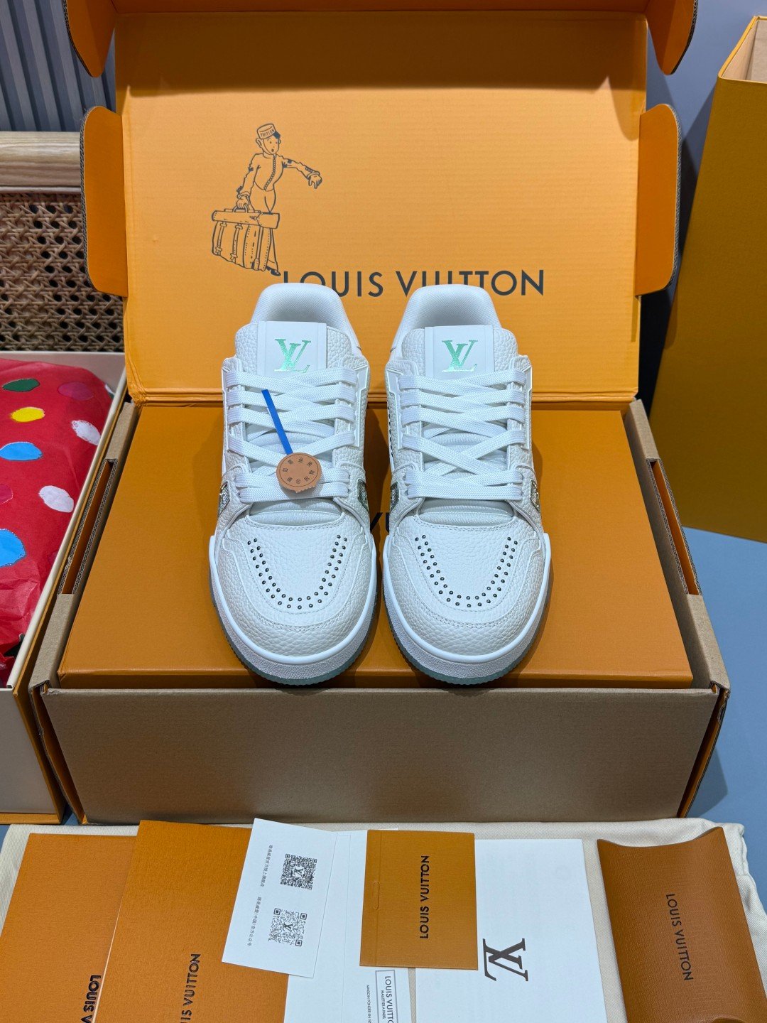 Sneakers Trainer 'Blanc Vert d'Eau' — vue 5