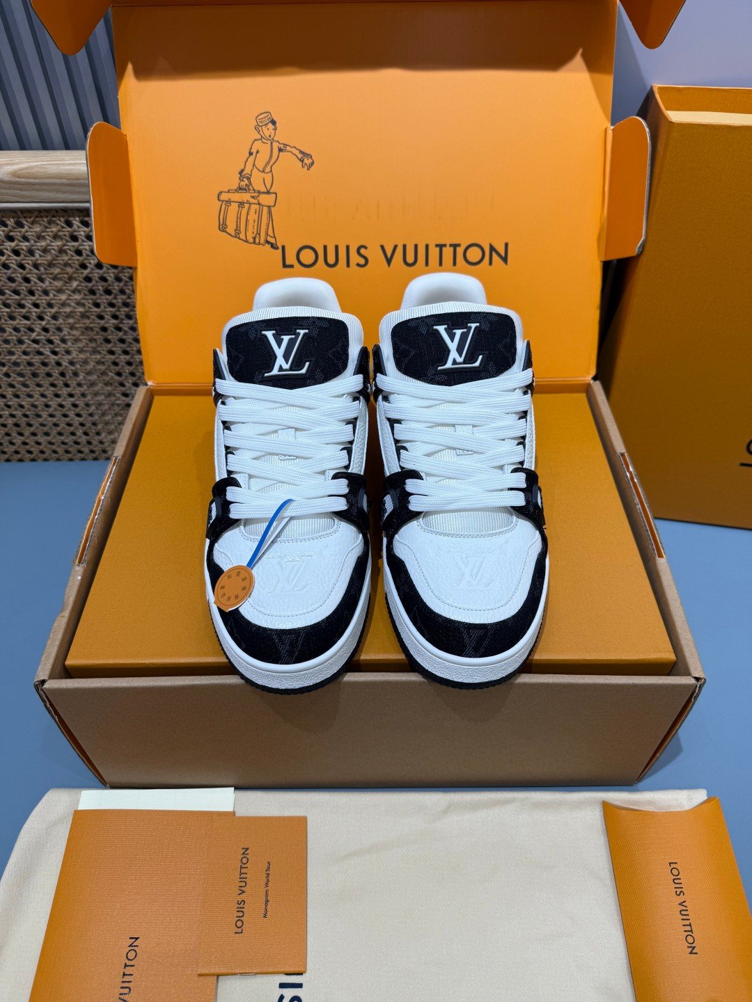 Sneakers Trainer Denim 'Noir Blanc Denim' — vue 5