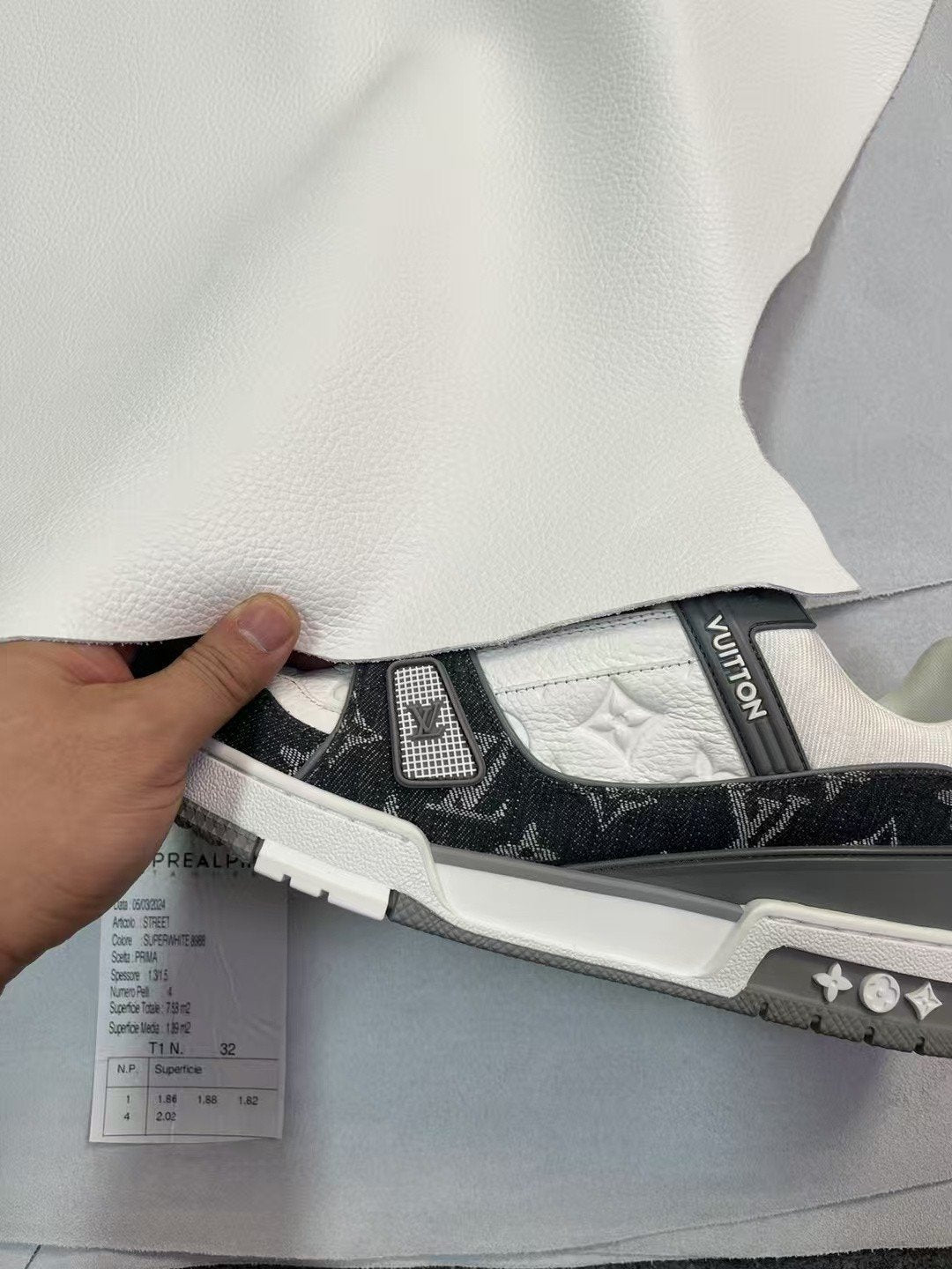 Sneakers Trainer Denim 'Noir Blanc Denim' — vue 10