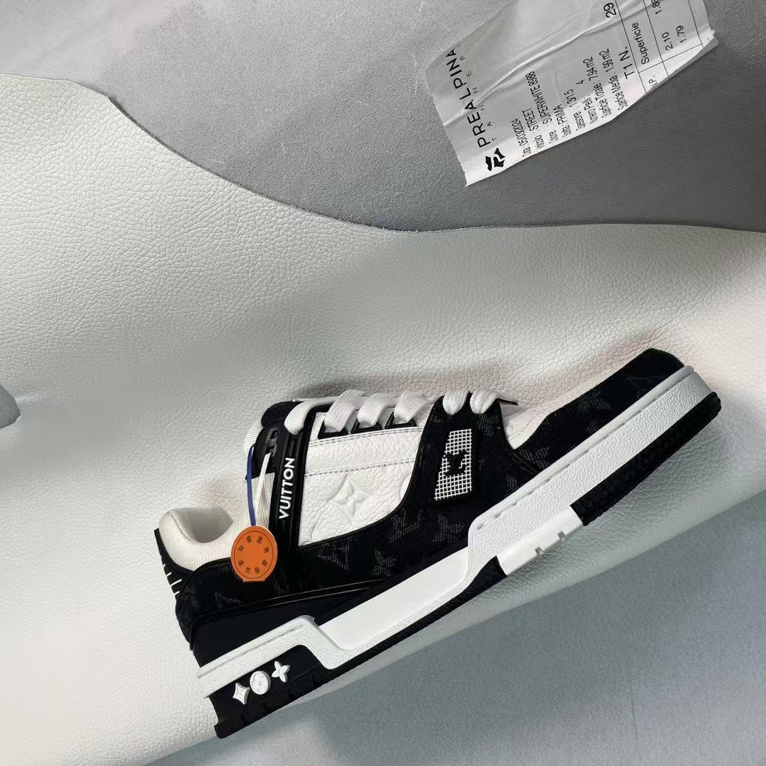 Sneakers Trainer Denim 'Noir Blanc Denim' — vue 12
