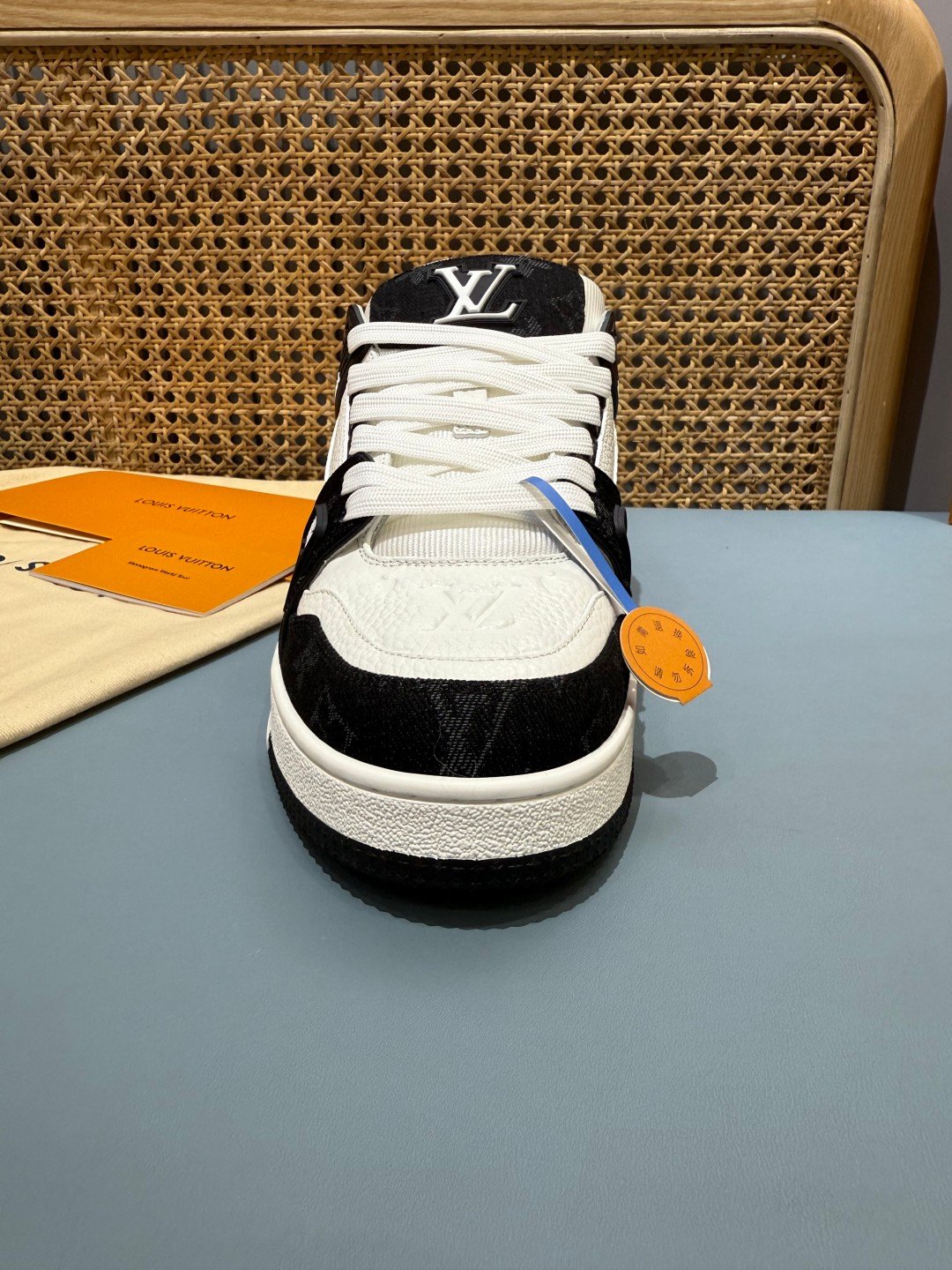 Sneakers Trainer Denim 'Noir Blanc Denim' — vue 17