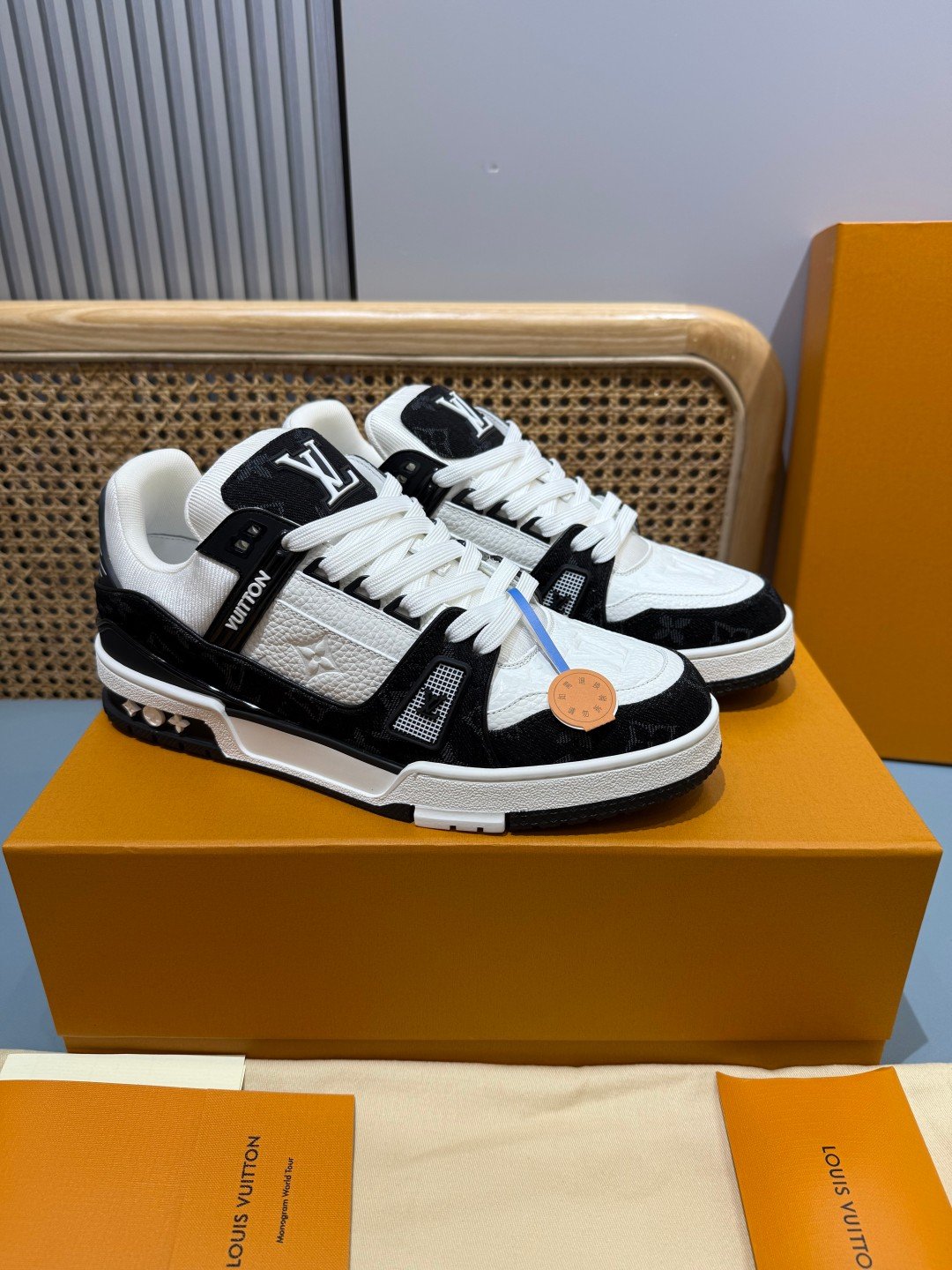 Sneakers Trainer Denim 'Noir Blanc Denim' — vue 27