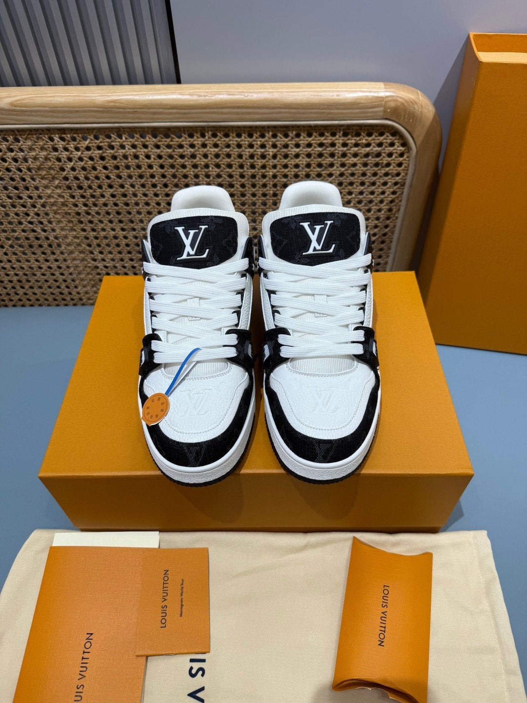 Sneakers Trainer Denim 'Noir Blanc Denim' — vue 29