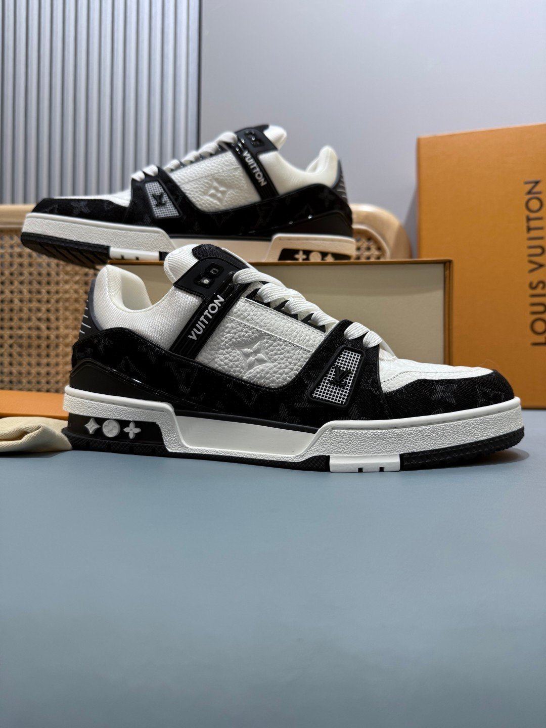 Sneakers Trainer Denim 'Noir Blanc Denim' — vue 30
