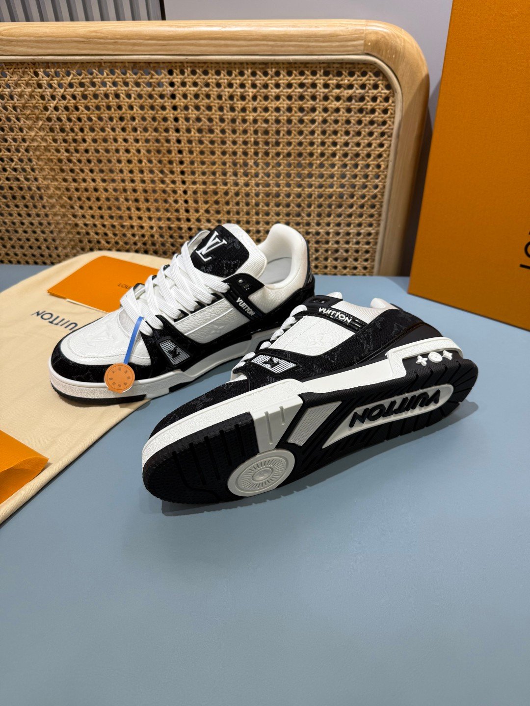 Sneakers Trainer Denim 'Noir Blanc Denim' — vue 31