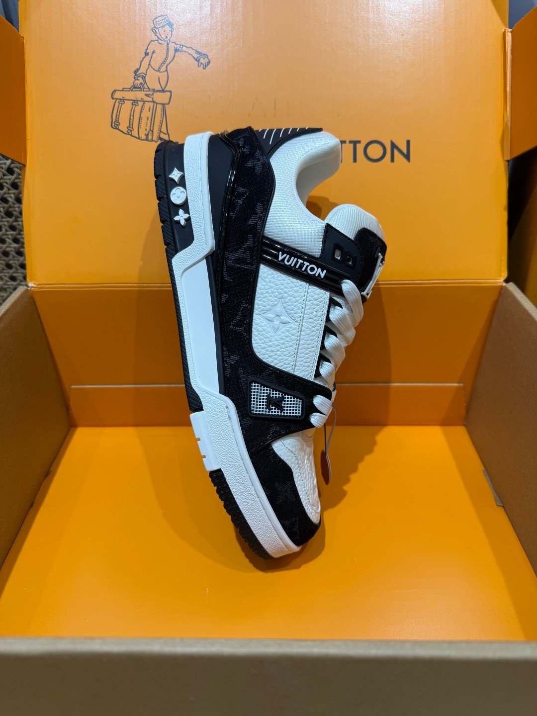 Sneakers Trainer Denim 'Noir Blanc Denim' — vue 33