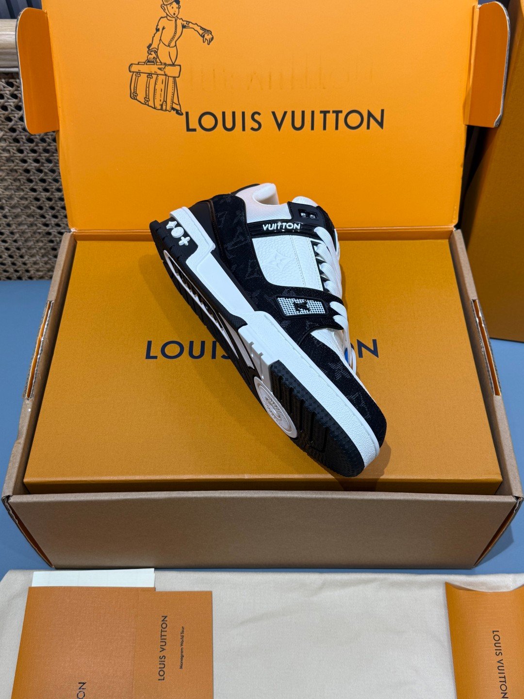 Sneakers Trainer Denim 'Noir Blanc Denim' — vue 34