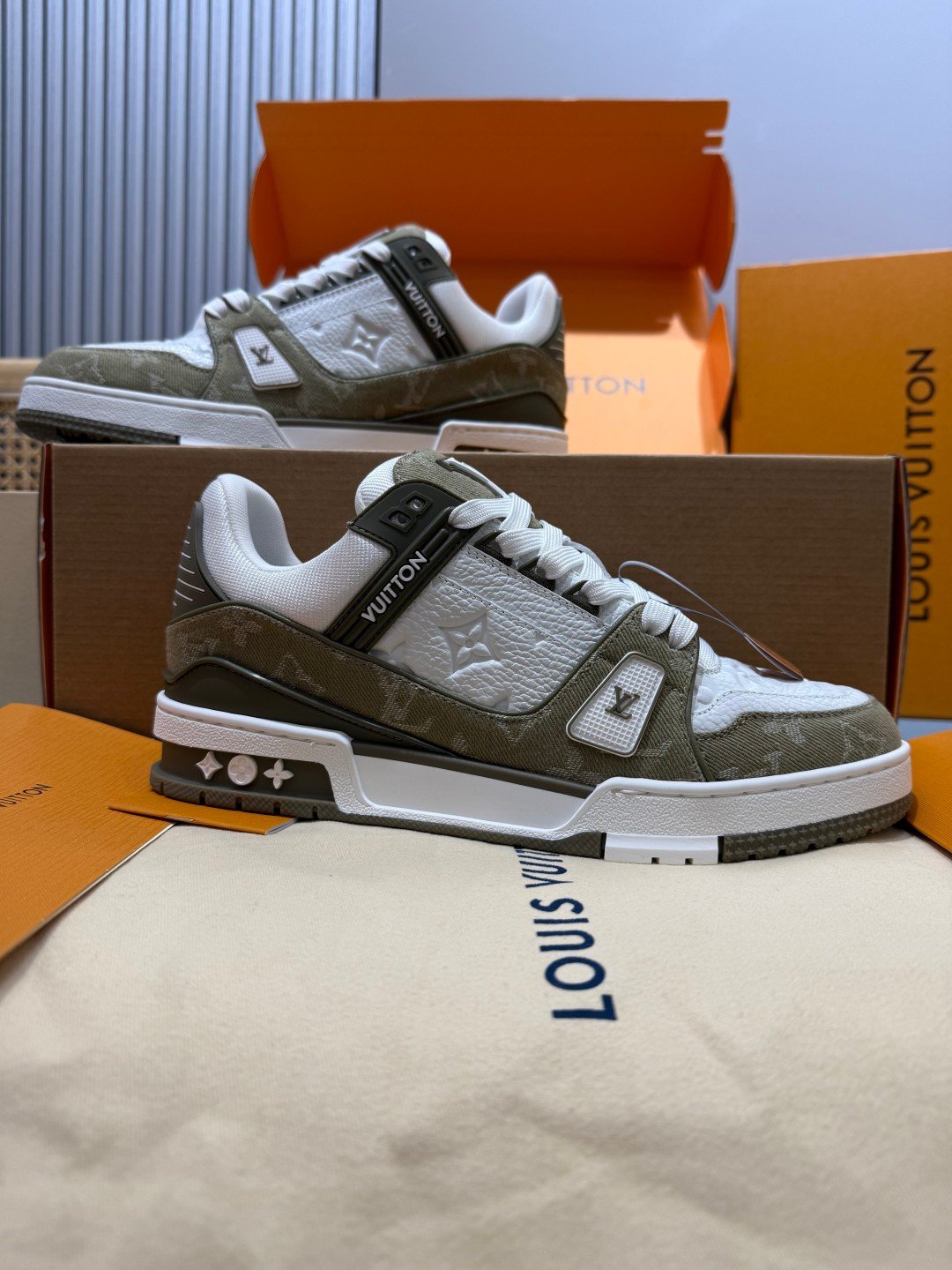 Sneakers Trainer Denim 'Kaki Denim' — vue 2