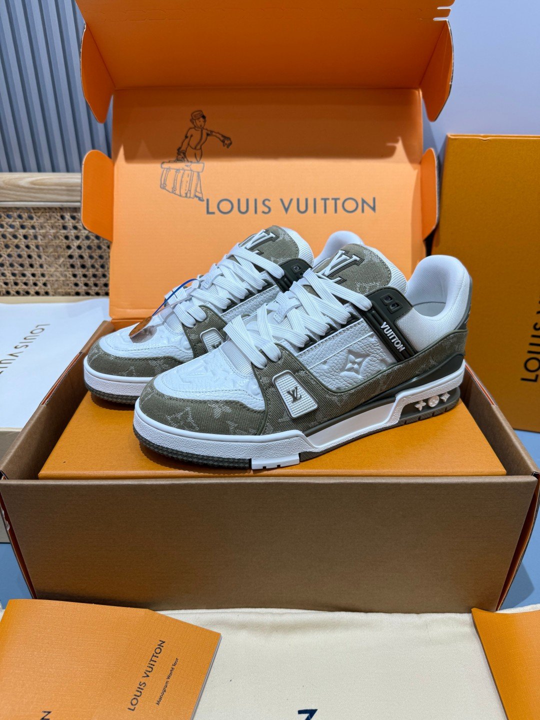 Sneakers Trainer Denim 'Kaki Denim' — vue 4