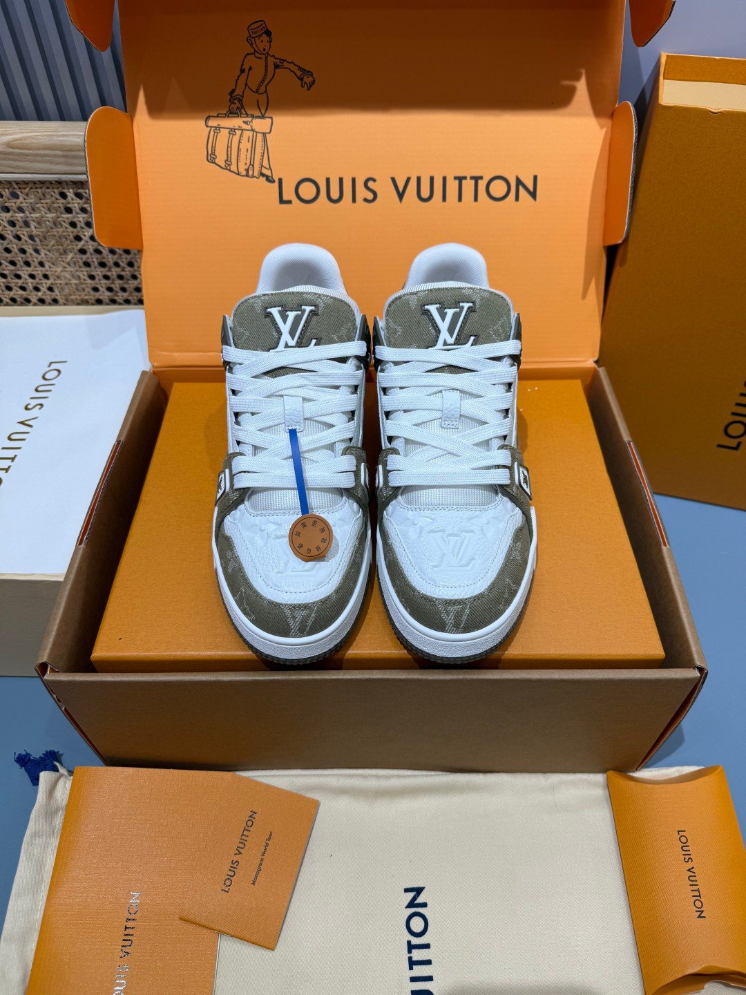 Sneakers Trainer Denim 'Kaki Denim' — vue 5