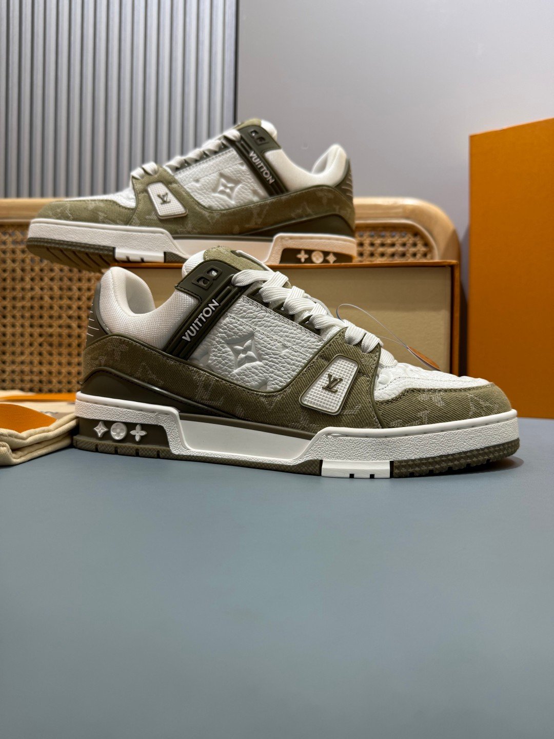 Sneakers Trainer Denim 'Kaki Denim' — vue 21