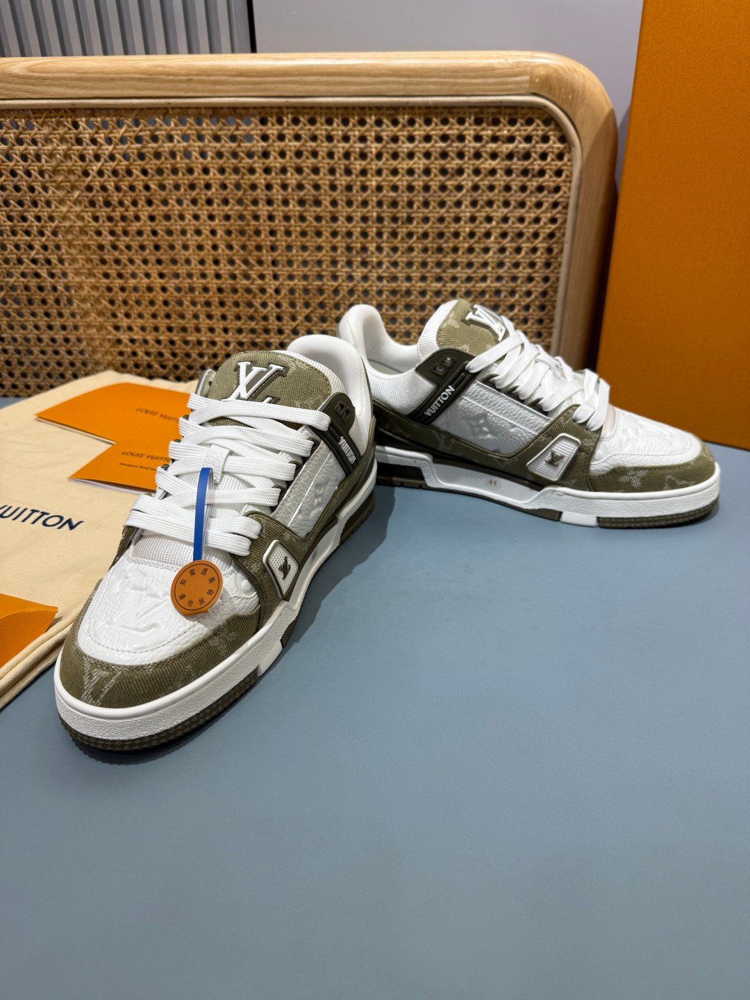 Sneakers Trainer Denim 'Kaki Denim' — vue 24