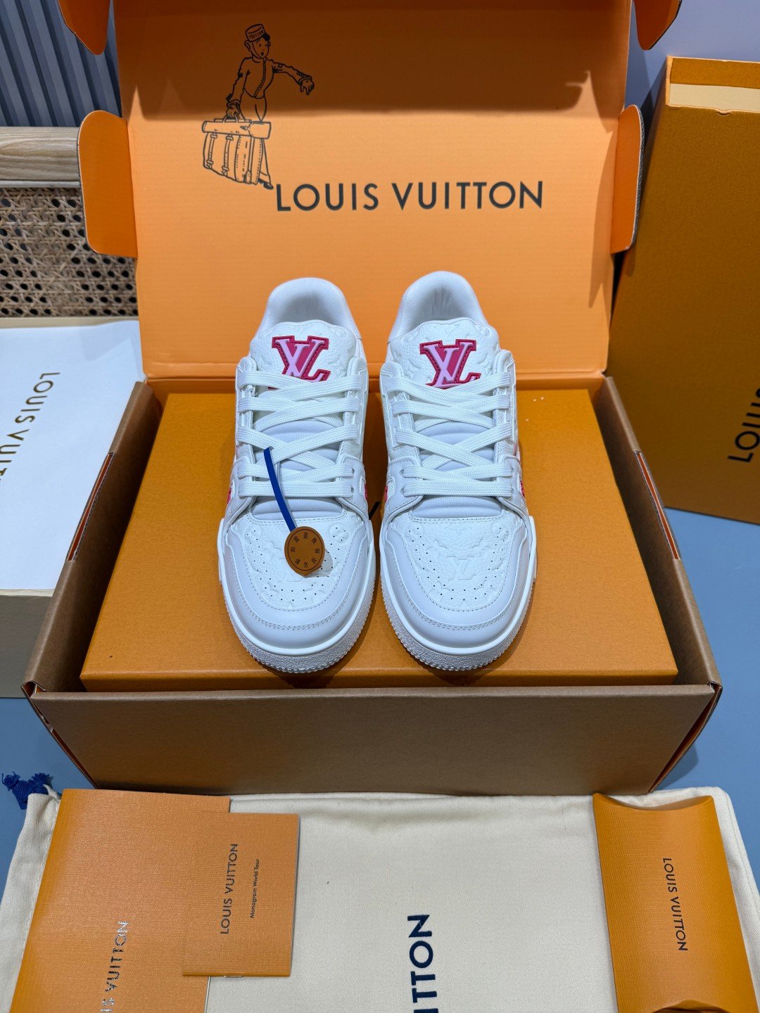 Sneakers Trainer 'Blanc Rose Fuchsia' — vue 5