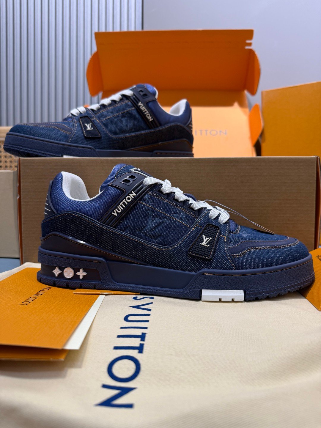 Sneakers Trainer Denim 'Bleu Marine' — vue 2