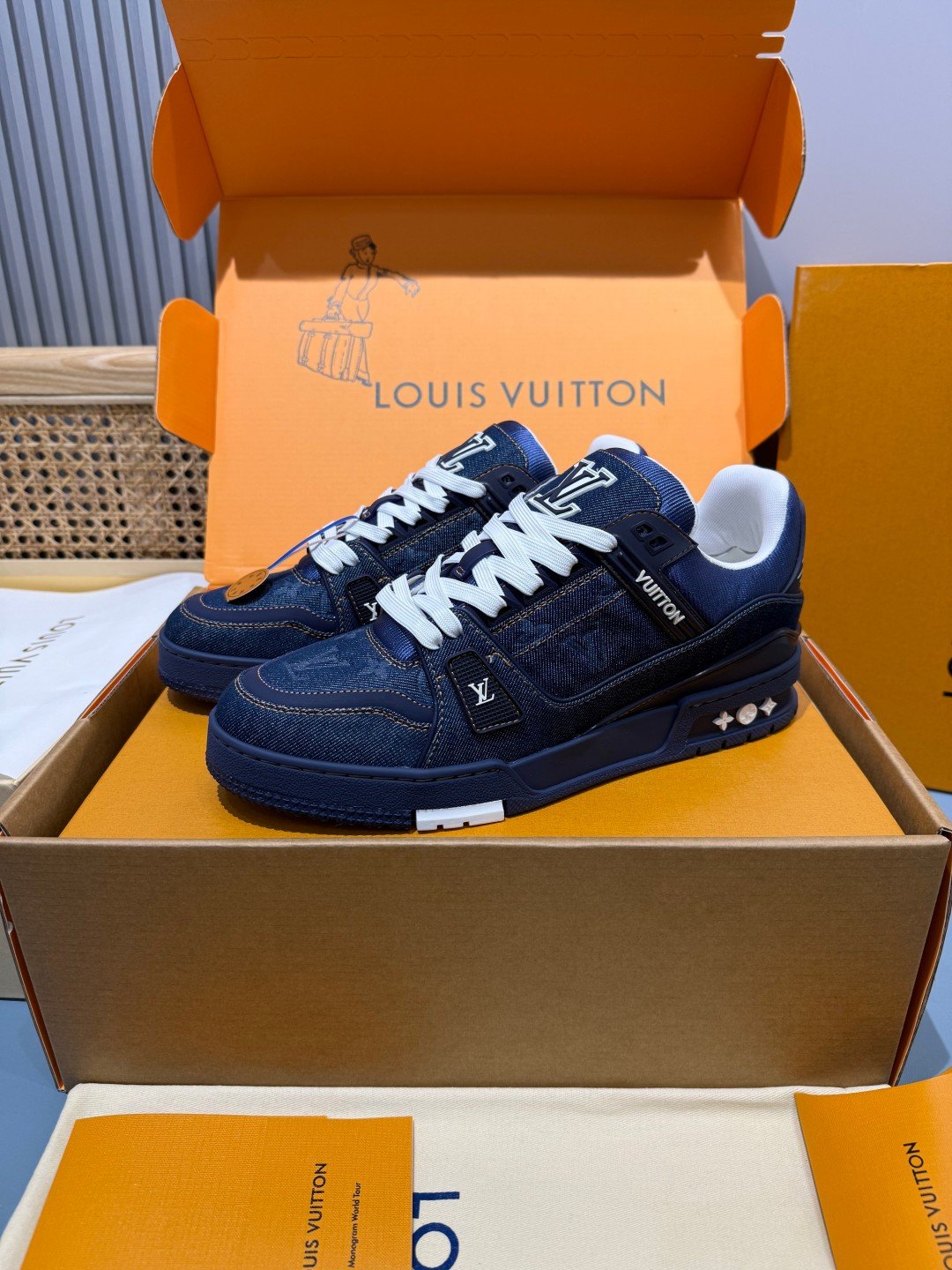 Sneakers Trainer Denim 'Bleu Marine' — vue 4