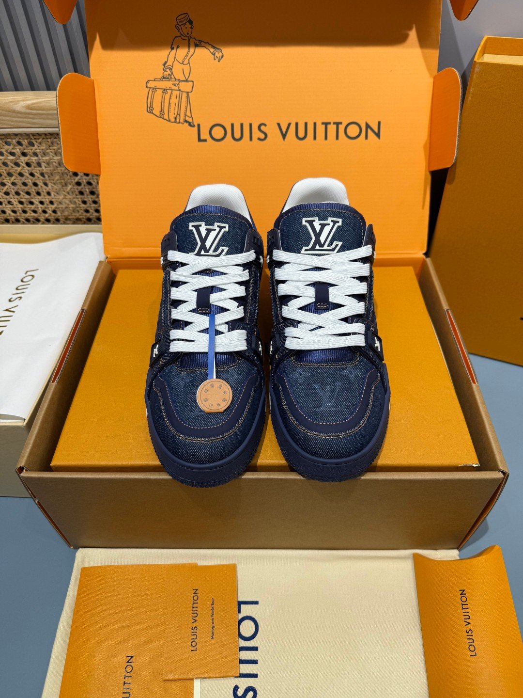 Sneakers Trainer Denim 'Bleu Marine' — vue 5