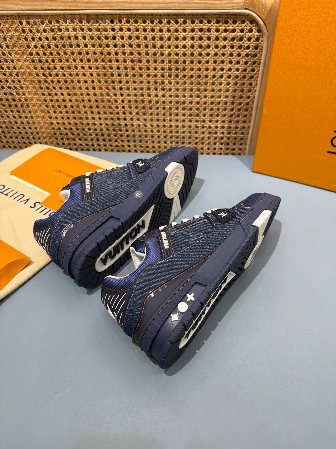 Sneakers Trainer Denim 'Bleu Marine' — vue 13