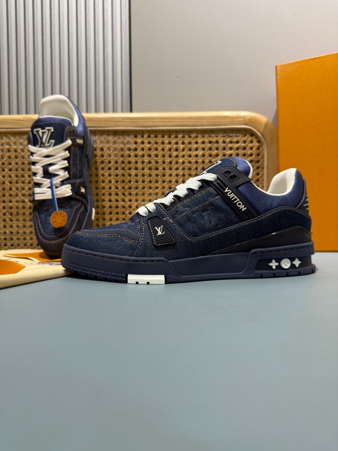 Sneakers Trainer Denim 'Bleu Marine' — vue 15