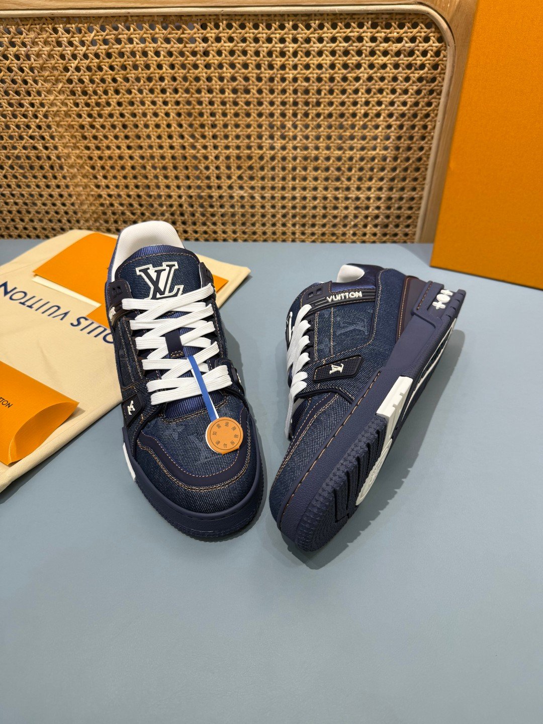Sneakers Trainer Denim 'Bleu Marine' — vue 16