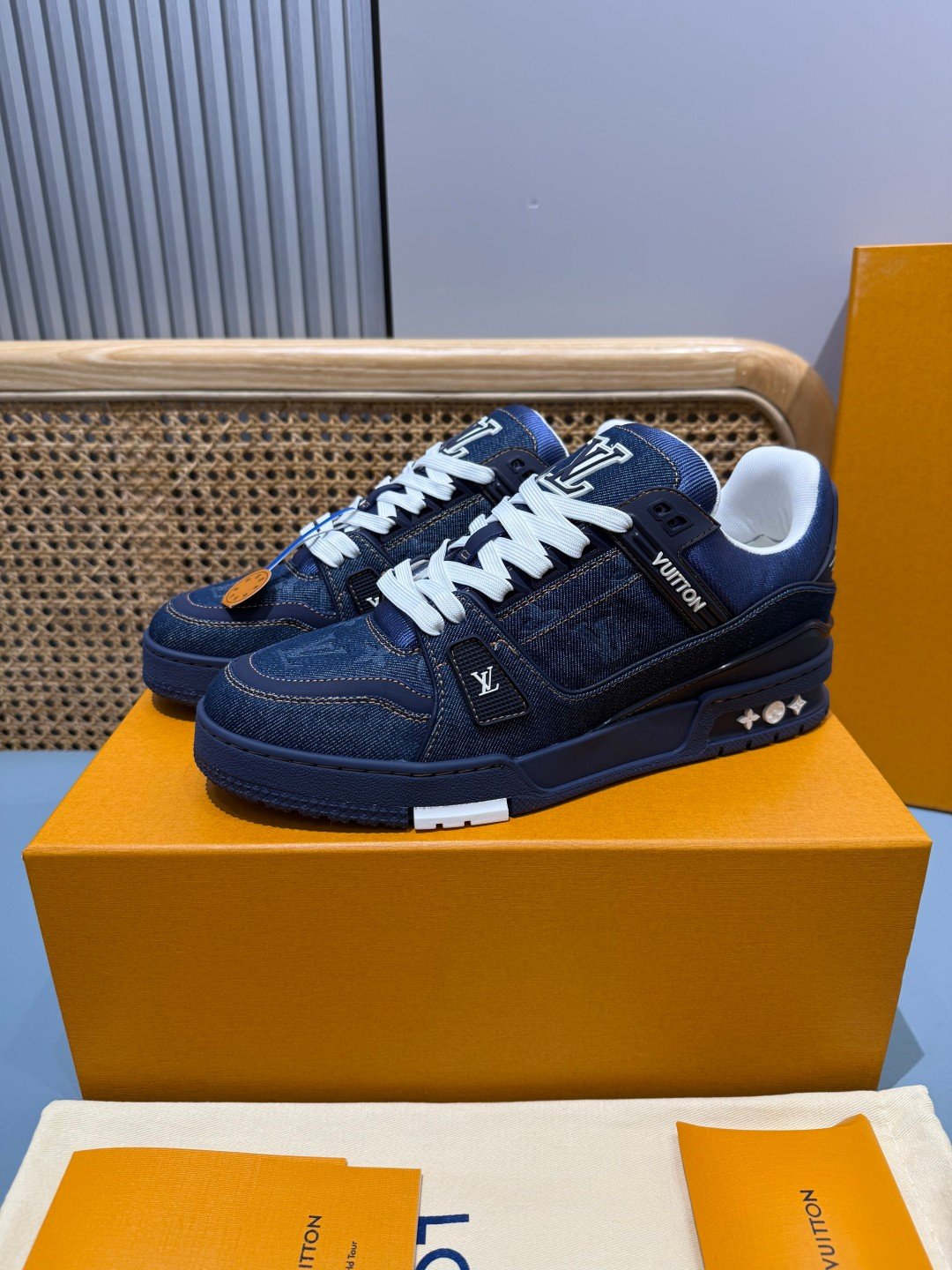 Sneakers Trainer Denim 'Bleu Marine' — vue 18