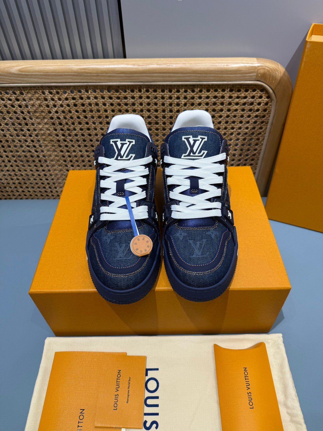 Sneakers Trainer Denim 'Bleu Marine' — vue 19