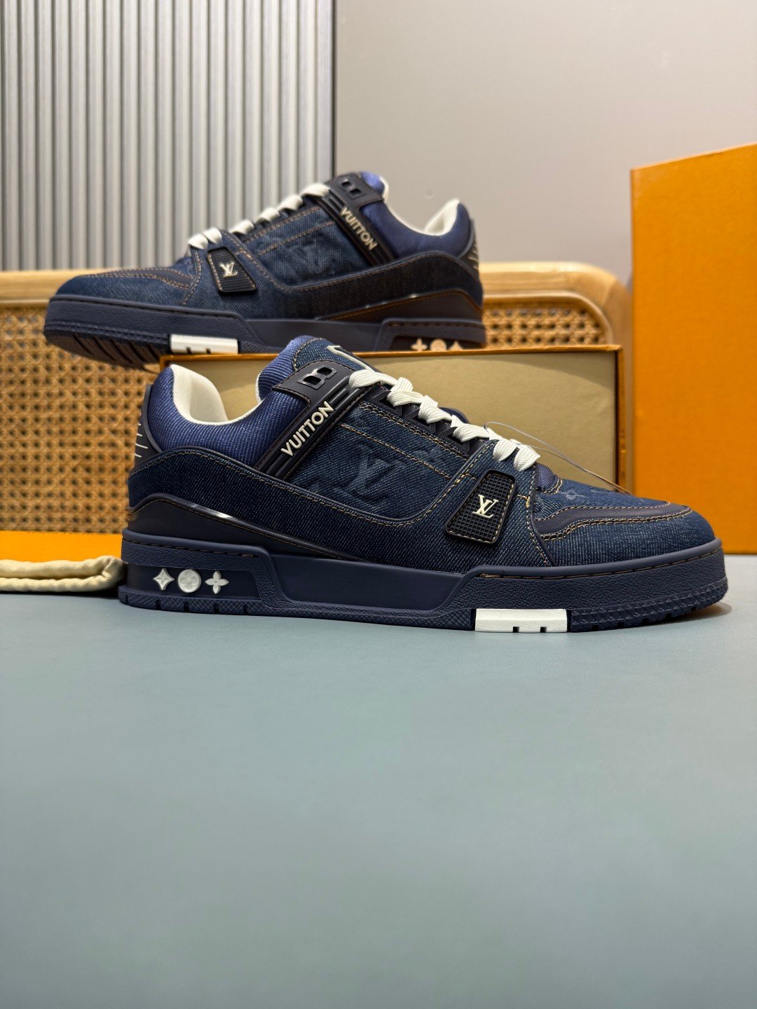 Sneakers Trainer Denim 'Bleu Marine' — vue 20