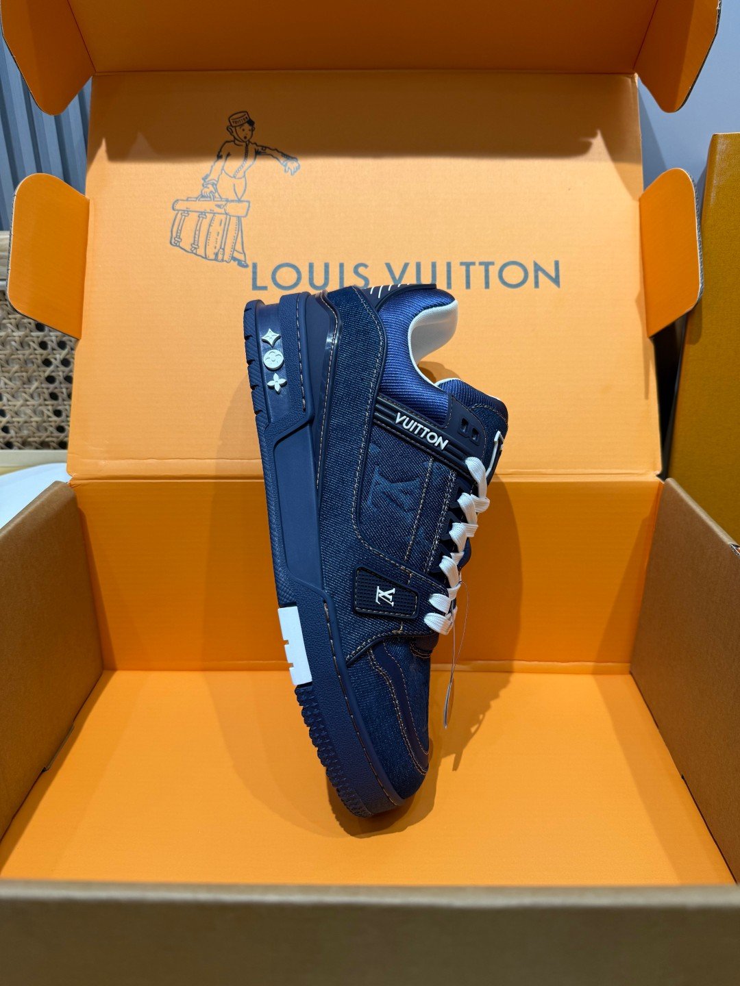 Sneakers Trainer Denim 'Bleu Marine' — vue 24