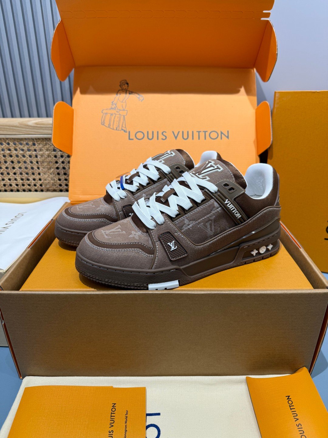 Sneakers Trainer Denim 'Marron' — vue 4