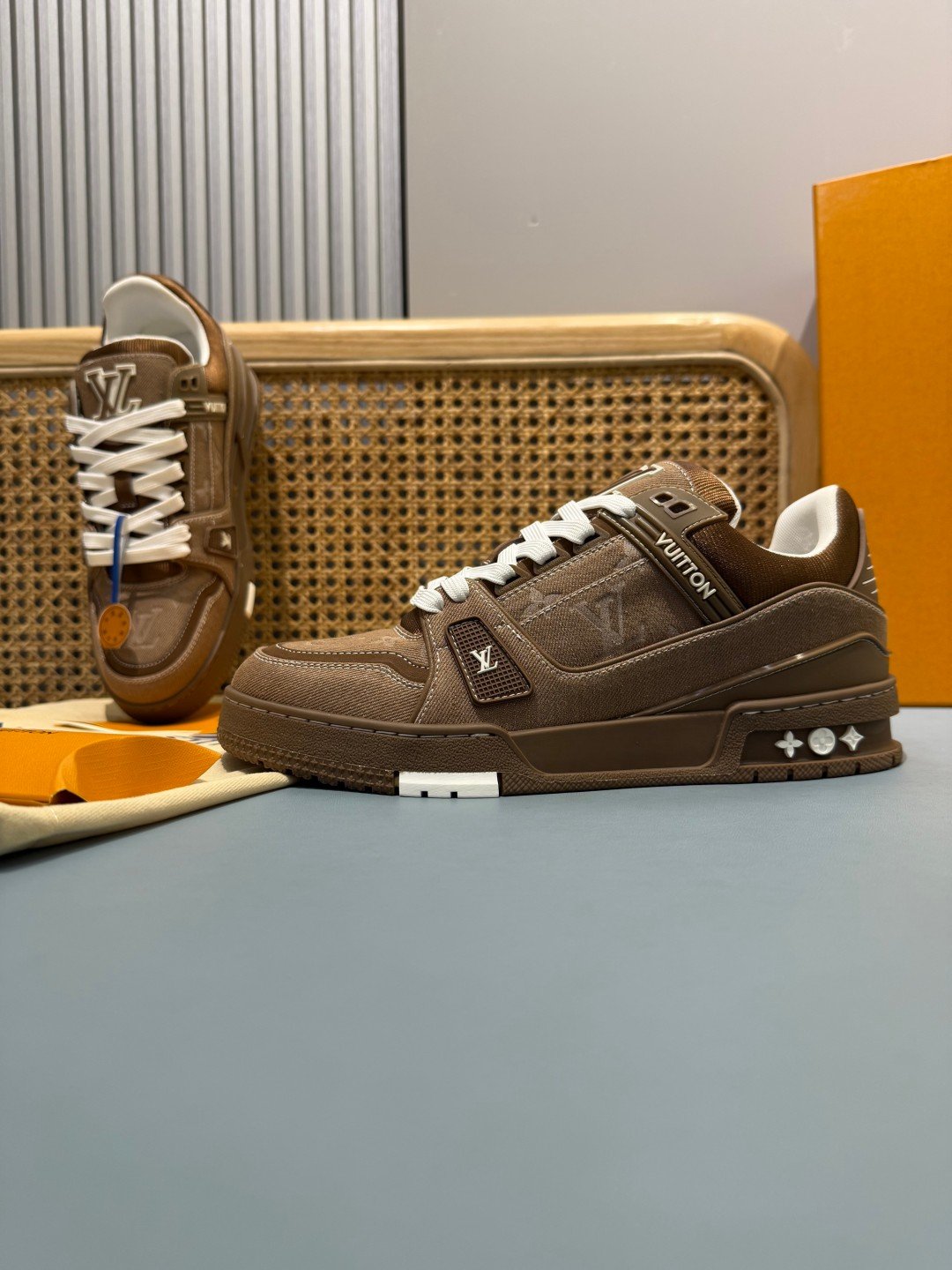Sneakers Trainer Denim 'Marron' — vue 15