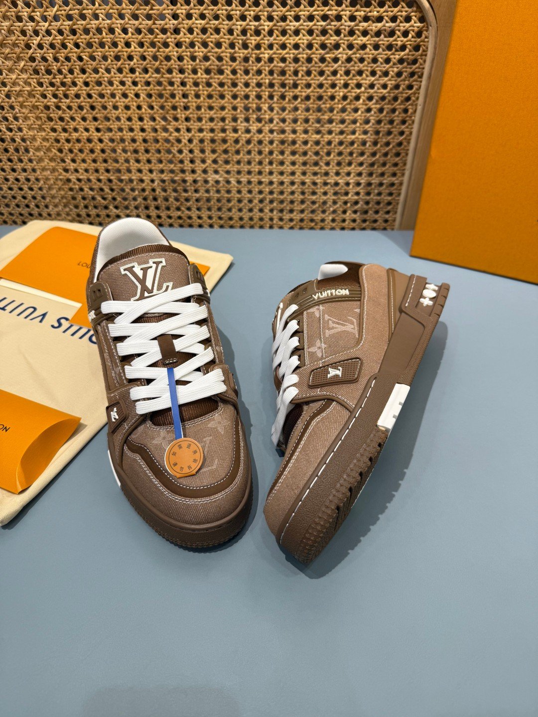Sneakers Trainer Denim 'Marron' — vue 16