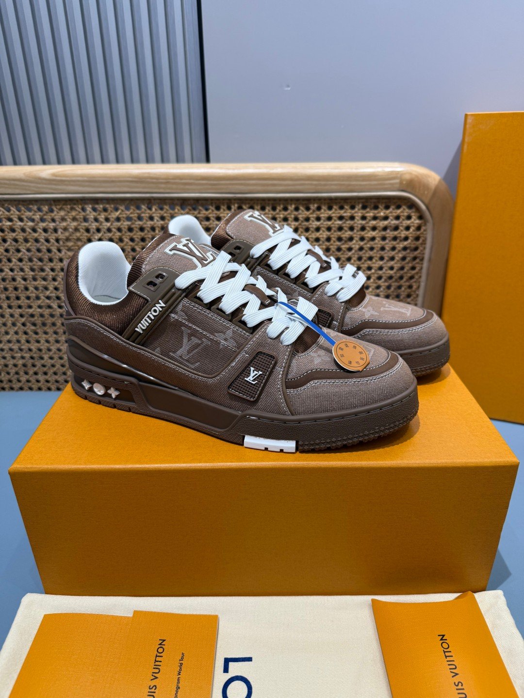 Sneakers Trainer Denim 'Marron' — vue 18