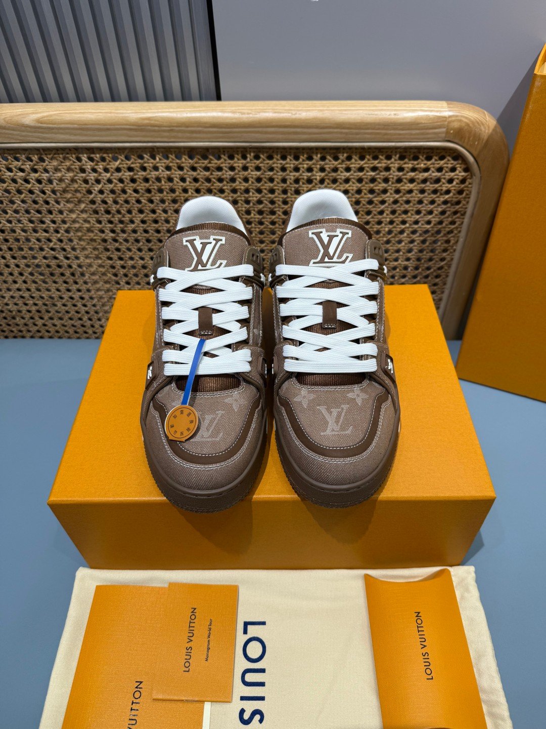 Sneakers Trainer Denim 'Marron' — vue 20