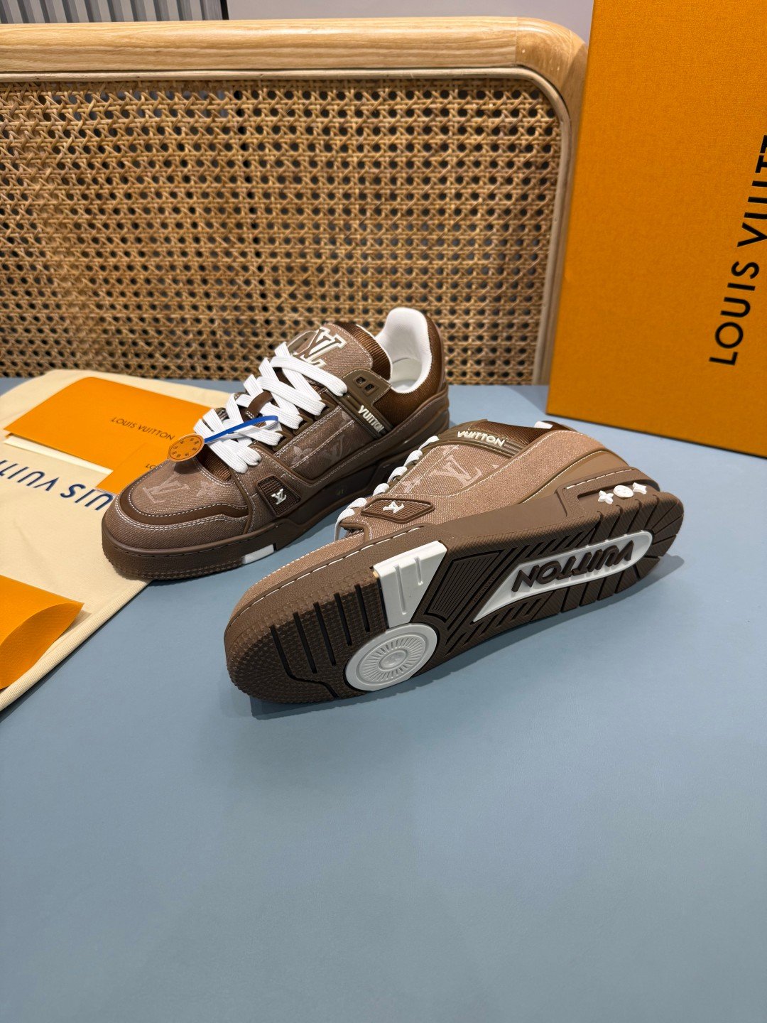 Sneakers Trainer Denim 'Marron' — vue 23