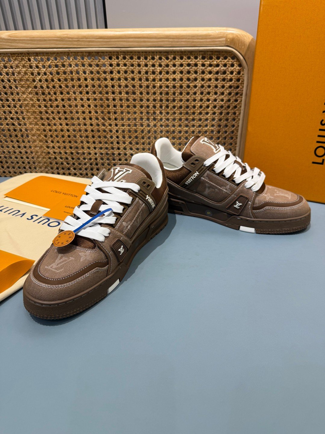 Sneakers Trainer Denim 'Marron' — vue 24
