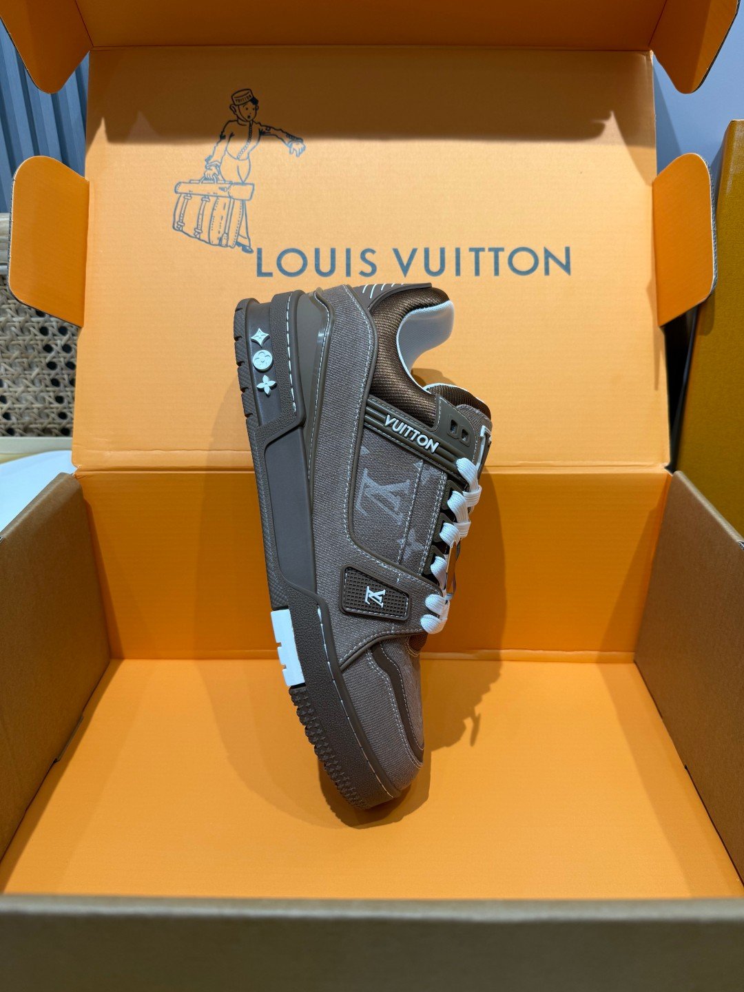 Sneakers Trainer Denim 'Marron' — vue 25
