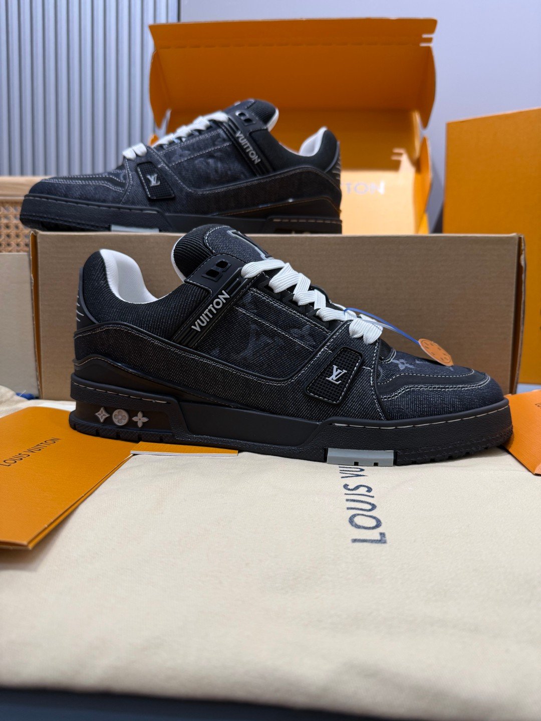 Sneakers Trainer Denim 'Noir Bleu Nuit' — vue 2