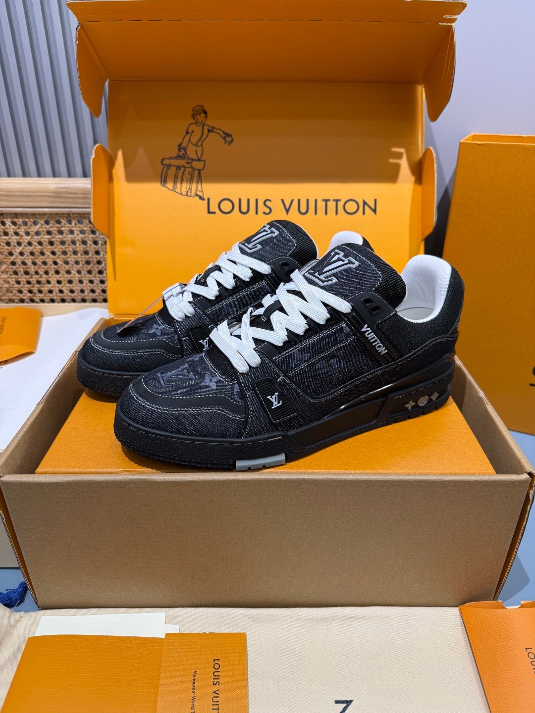 Sneakers Trainer Denim 'Noir Bleu Nuit' — vue 4