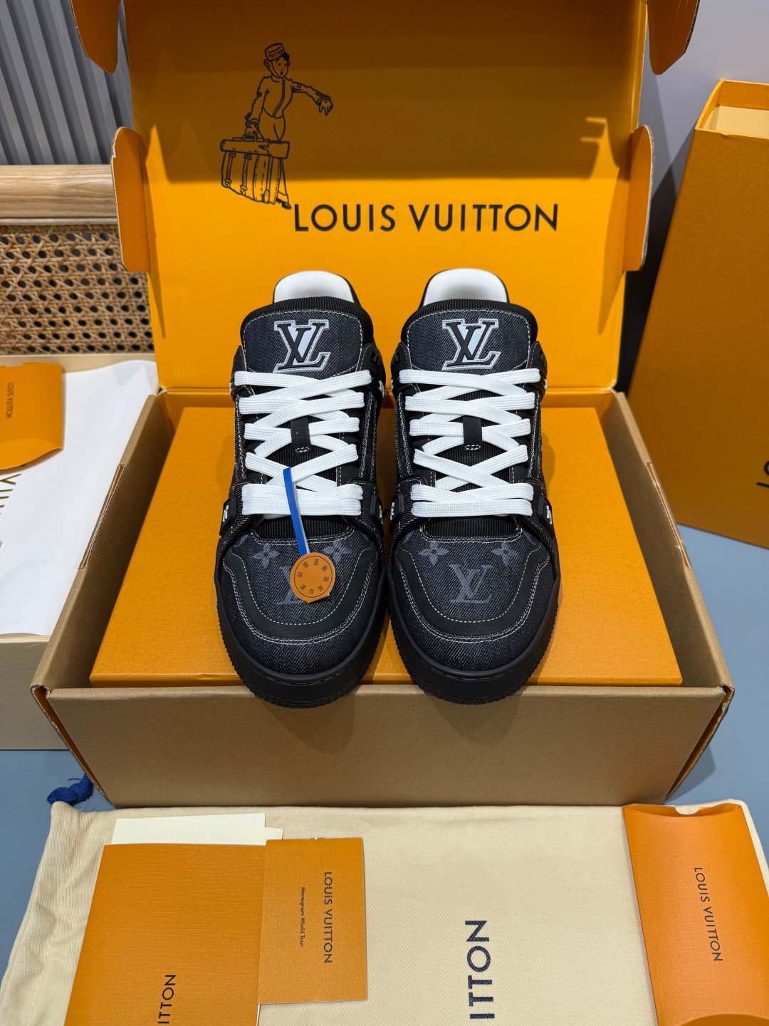 Sneakers Trainer Denim 'Noir Bleu Nuit' — vue 5