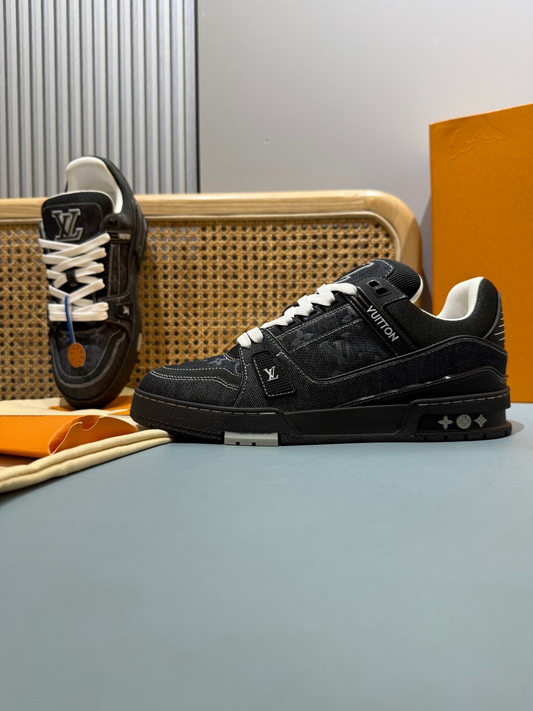 Sneakers Trainer Denim 'Noir Bleu Nuit' — vue 15