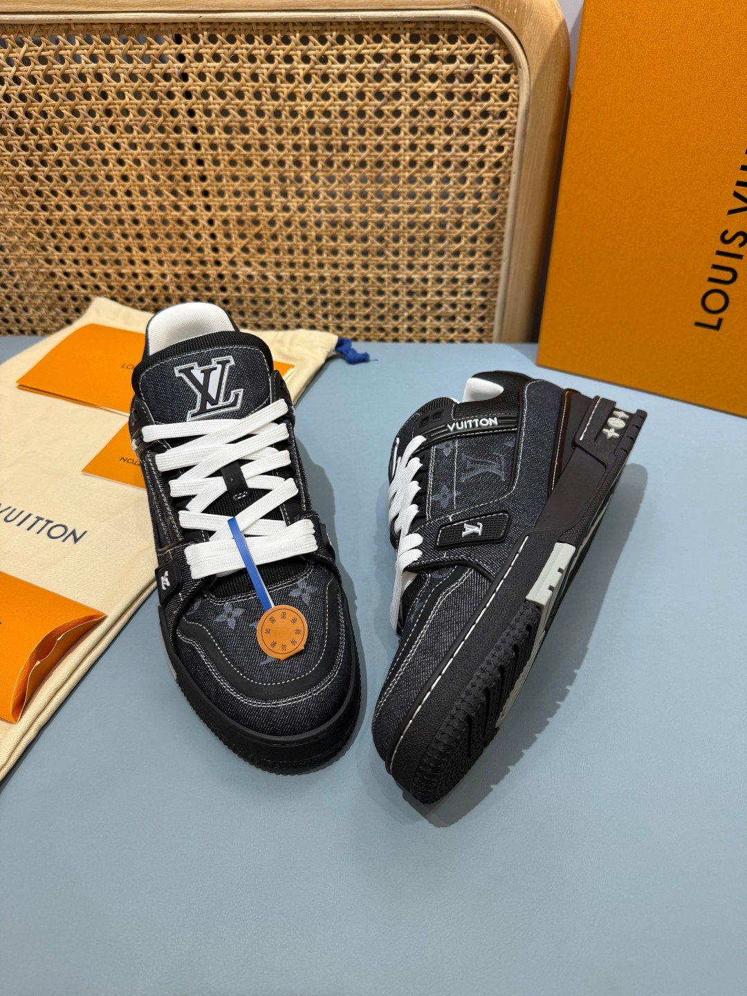 Sneakers Trainer Denim 'Noir Bleu Nuit' — vue 16
